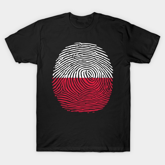 Poland country flag finger print T-Shirt by HawaiPlus